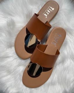 Gold Ring Sandals *tan*