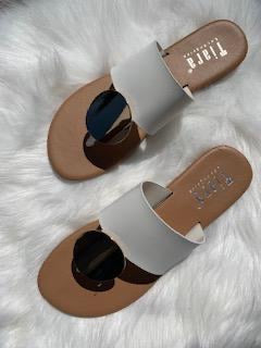 Gold Ring Sandals *white*