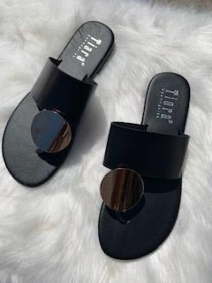 Gold Ring Sandals *black*